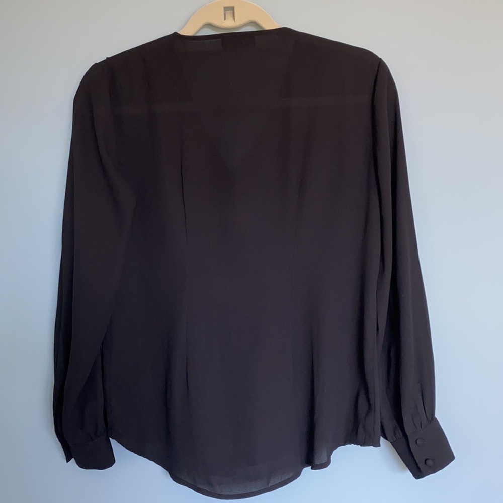Limited Long Sleeve Ruffle Front Button Blouse - S - Picture 4 of 4